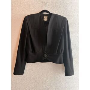 Vintage Zelda Dark Academia Black Suit Jacket - Size 8/S/M
